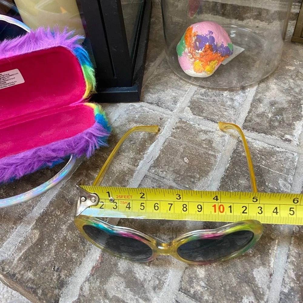Sunglasses and Case Fuzzy Faux Fur Glasses Case with Carrying Handles